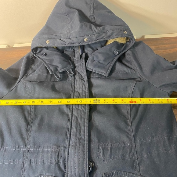 Hollister Heritage Col Larg Navy Blue Parka Coat  Hooded Fall Winter Jacket - Picture 10 of 11